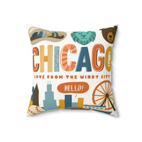 Chicago Faux Suede Pillow - Love from the Windy City | Personalized Gift for Travelers thumbnail