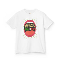 Kids’ “Ask Me to Say It in Italian!” White T-Shirt thumbnail