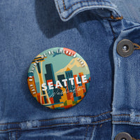 Custom Seattle Pin Buttons, Unique Accessories for Events, Gifts for Travelers, Trendy Badges, Button Pins for Every Occasion thumbnail