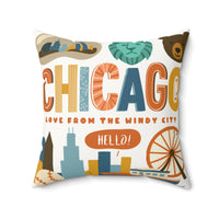 Chicago Faux Suede Pillow - Love from the Windy City | Personalized Gift for Travelers thumbnail