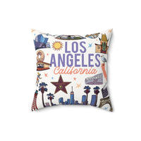 BEVERLY | Los Angeles California Faux Suede Square Pillow - Decorative Throw for Home & Travel thumbnail