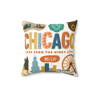 Chicago Faux Suede Pillow - Love from the Windy City | Personalized Gift for Travelers thumbnail