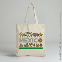 CARMENCITA | Mexican Travel Icons Canvas Tote thumbnail