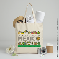 CARMENCITA | Mexican Travel Icons Canvas Tote thumbnail