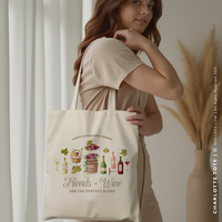 CHARLOTTE | Grape Vineyard and Wine Country Canvas Tote thumbnail