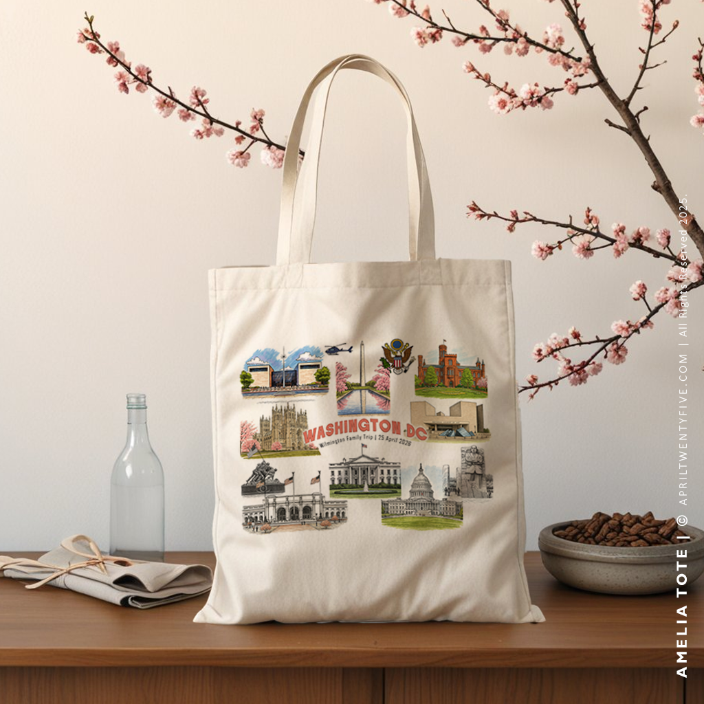 AMELIA | Washington DC Tote Souvenir Canvas Tote Bag