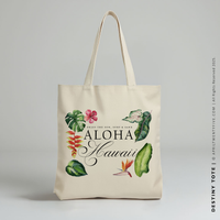 DESTINY | Floral Hawaiian Canvas Tote thumbnail