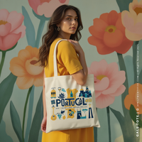 GALE | Portugal Travel Icons Canvas Tote thumbnail