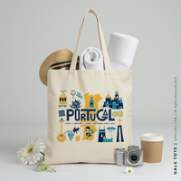 GALE | Portugal Travel Icons Canvas Tote thumbnail