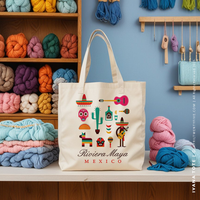 IVANA | Mexican Travel Icons Canvas Tote thumbnail
