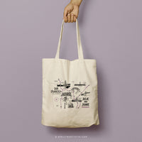 JULIE | San Francisco California Map Tote thumbnail