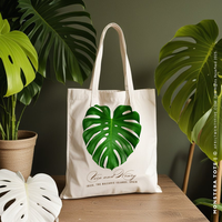 MONSTERA | Monstera Leaf Canvas Tote thumbnail