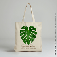 MONSTERA | Monstera Leaf Canvas Tote thumbnail