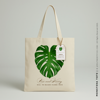 MONSTERA | Monstera Leaf Canvas Tote thumbnail