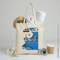 MYKO | Mykonos, Greece Map Tote thumbnail
