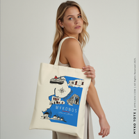 MYKO | Mykonos, Greece Map Tote thumbnail