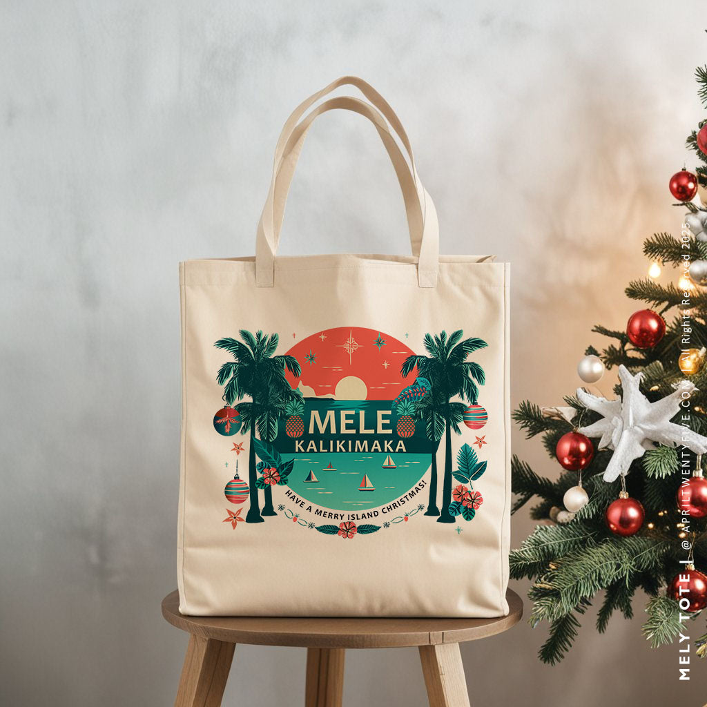MELY | Christmas Mele Kalikimaka Canvas Tote
