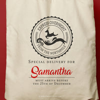 NORTHPOLE EXPRESS | Christmas Santa Express North Pole Canvas Tote thumbnail