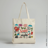 SARA | Seattle, Washington Travel Icons Tote thumbnail