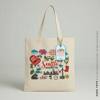 SARA | Seattle, Washington Travel Icons Tote thumbnail