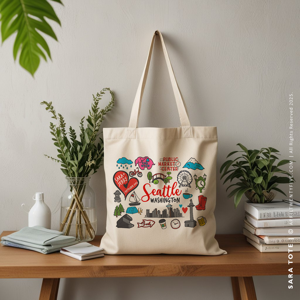 SARA | Seattle, Washington Travel Icons Tote