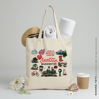 SEANNA | Seattle, Washington Travel Icons Tote thumbnail