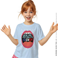 Kids’ “Ask Me to Say It in French!” Light Blue T-Shirt thumbnail
