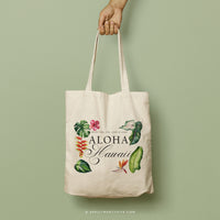 DESTINY | Floral Hawaiian Canvas Tote thumbnail