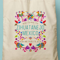 HILDA | Mexican Otomi Textile Print Canvas Tote thumbnail