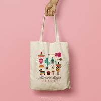 IVANA | Mexican Travel Icons Canvas Tote thumbnail