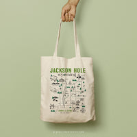 JACKSON TWO | Jackson Hole, Wyoming Map Tote thumbnail