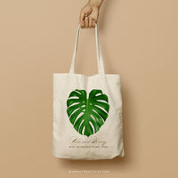 MONSTERA | Monstera Leaf Canvas Tote thumbnail