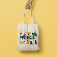 GALE | Portugal Travel Icons Canvas Tote thumbnail
