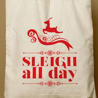 RUDOLPH | Sleigh All Day Christmas Tote thumbnail