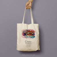 SABRINA | Cannes, France Watercolor Tote thumbnail