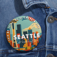 Custom Seattle Pin Buttons, Unique Accessories for Events, Gifts for Travelers, Trendy Badges, Button Pins for Every Occasion thumbnail