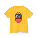 Load image into Gallery viewer, Kids’ “Ask Me to Say It in Spanish!” Sunshine Yellow Tee
