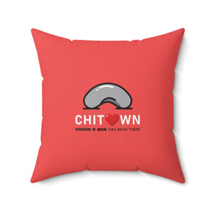CHICHI | Chicago O'Hare Airport Tag Faux Suede Pillow (Pillowcase)