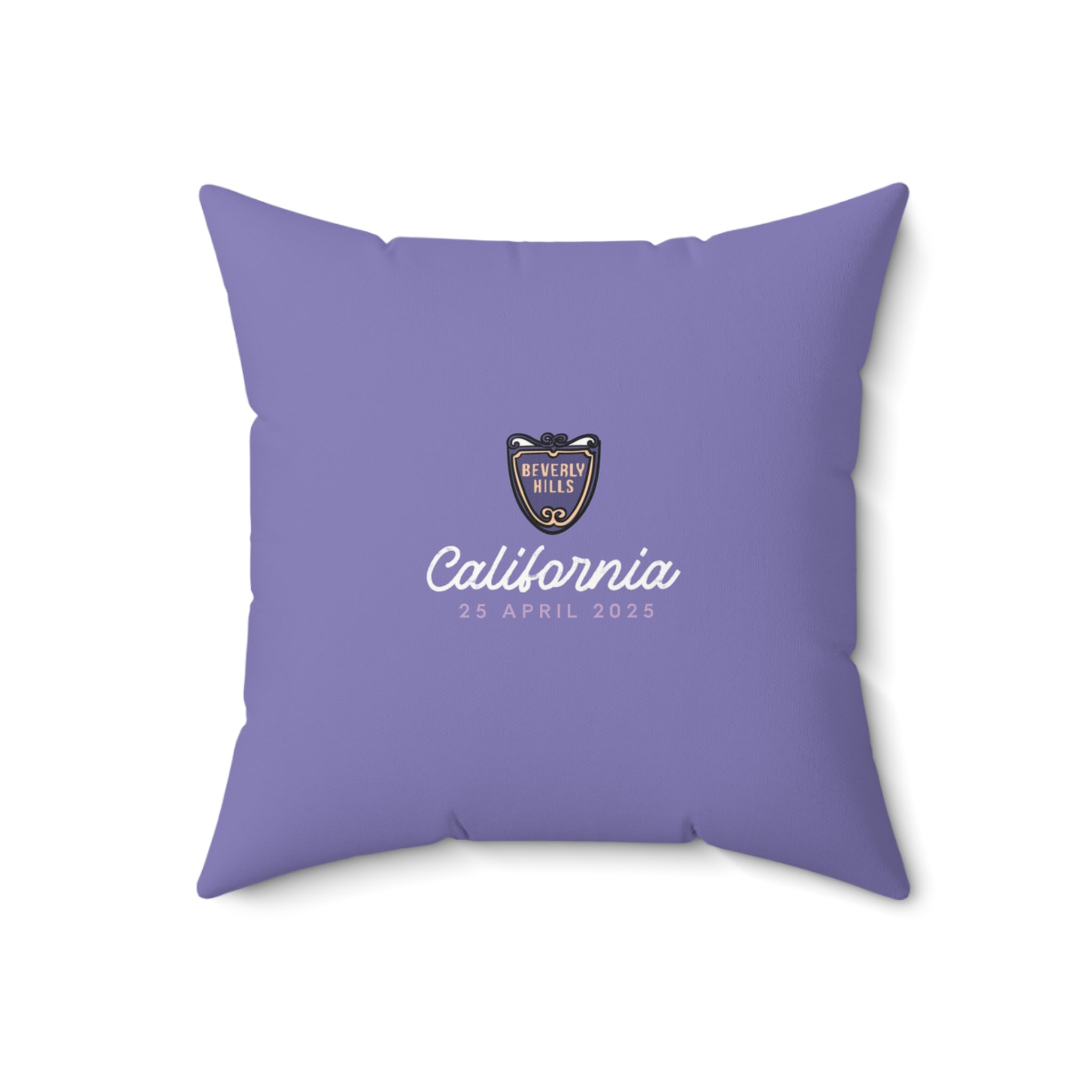 BEVERLY | Los Angeles California Faux Suede Square Pillow - Decorative Throw for Home & Travel