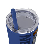 Load image into Gallery viewer, New York Skyline Skinny Tumbler 20oz — Peach Travel Cup with Straw
