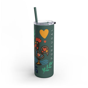 Tumbler - Portugal Themed Matte Skinny Tumbler, 20oz