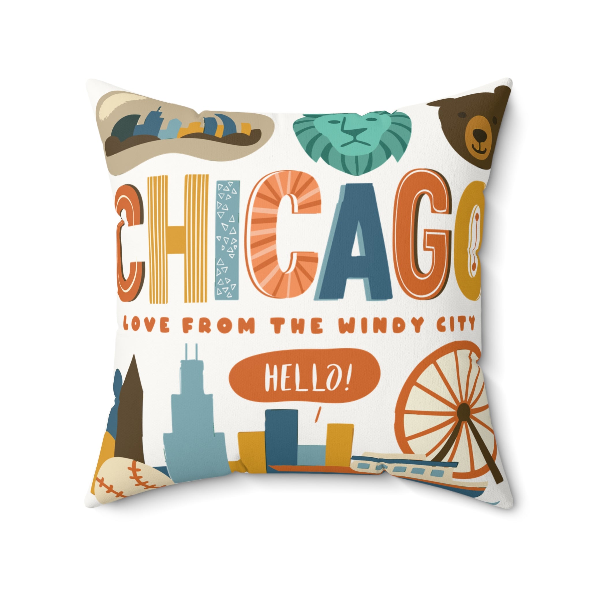 Chicago Faux Suede Pillow - Love from the Windy City | Personalized Gift for Travelers