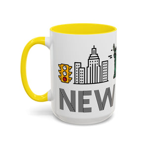 New York Skyline Coffee Mug — Yellow Accent 11/15oz