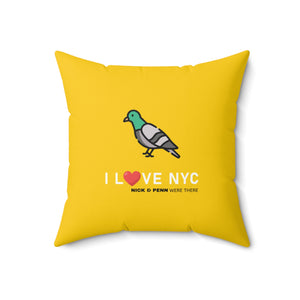 PENELOPE | New York JFK Airport Tag Faux Suede Pillow (Personalized)