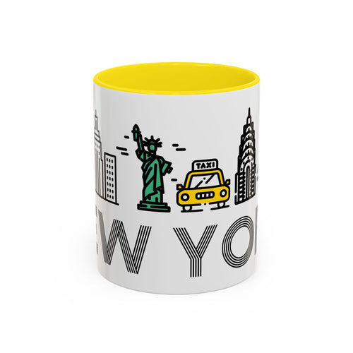 New York Skyline Coffee Mug — Yellow Accent 11/15oz