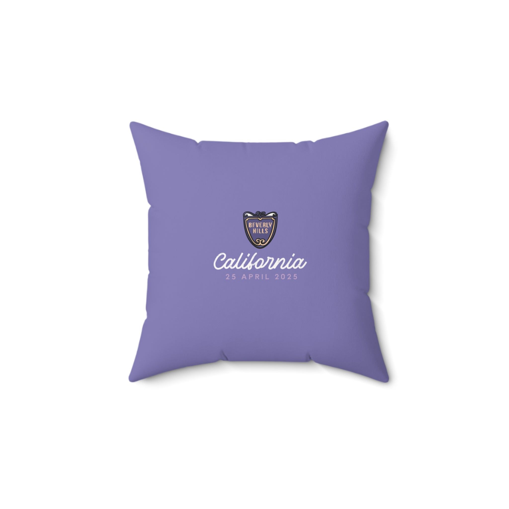 BEVERLY | Los Angeles California Faux Suede Square Pillow - Decorative Throw for Home & Travel