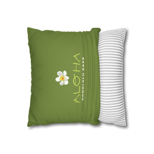 ALONA | Hawaii-Inspired Faux Suede Pillowcase - Tropical Floral Design