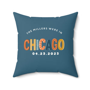 Chicago Faux Suede Pillow - Love from the Windy City | Personalized Gift for Travelers