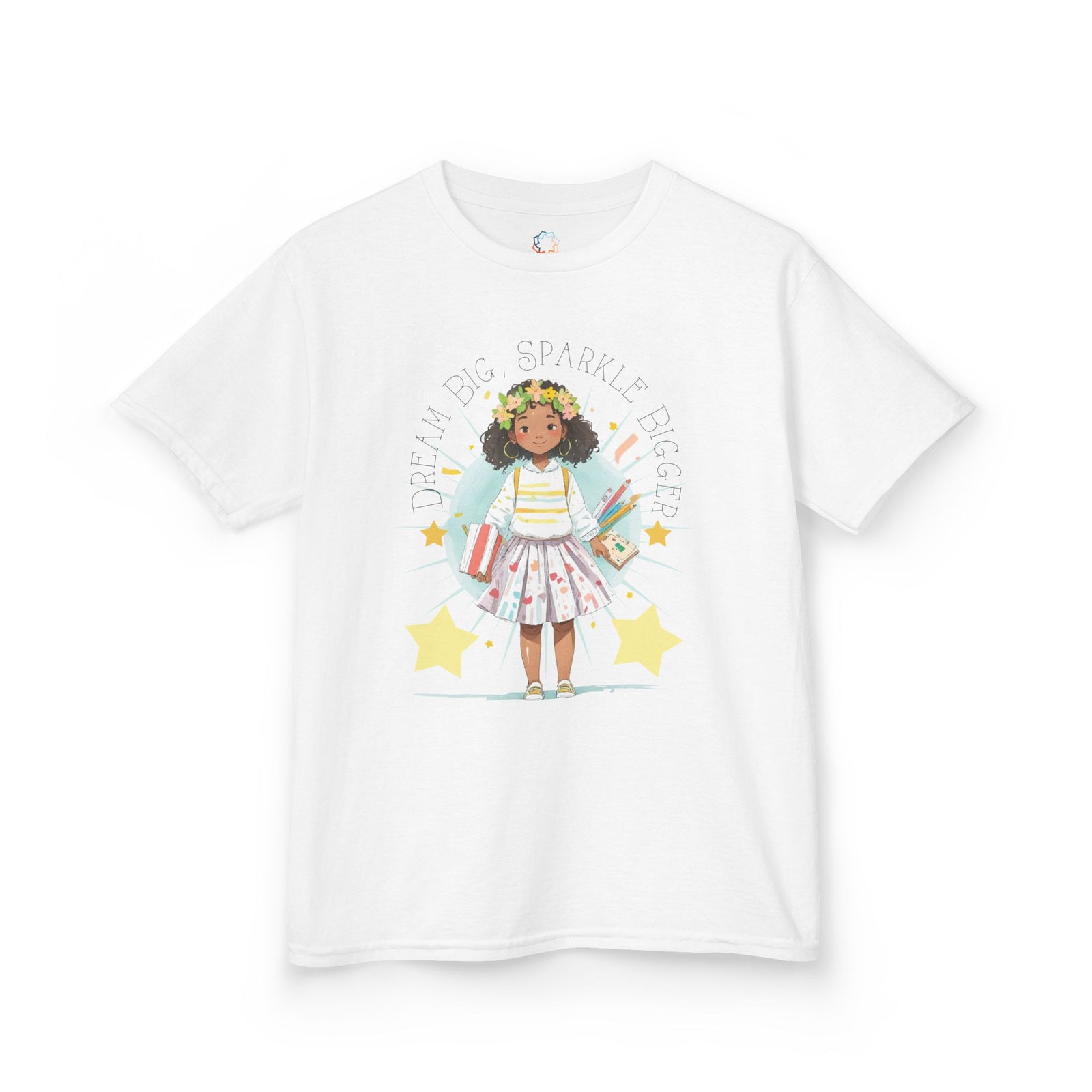 Kids’ “Dream Big, Sparkle Bigger” White T-Shirt