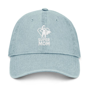 Super Mom Embroidered Denim Hat for Super Moms | Stylish Gift for Mother's Day & Everyday Wear